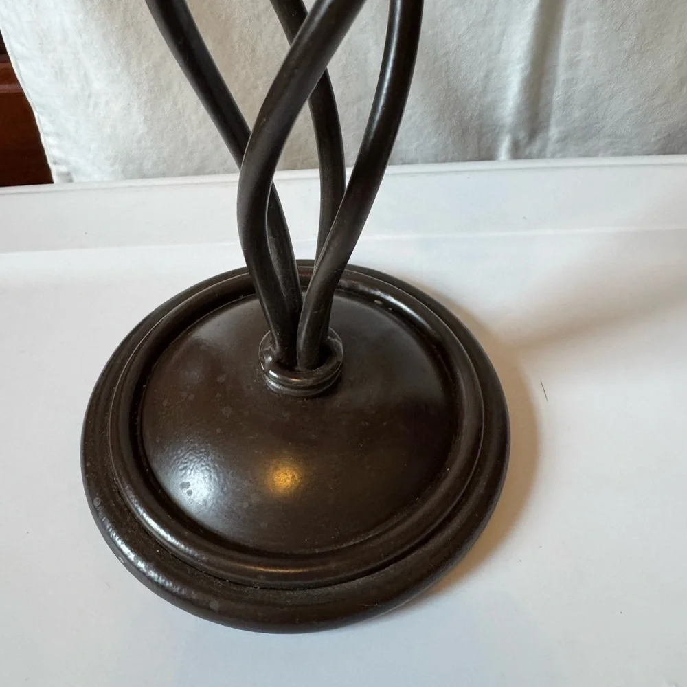Elegant Brown Spiral Candle Holders set of (2)